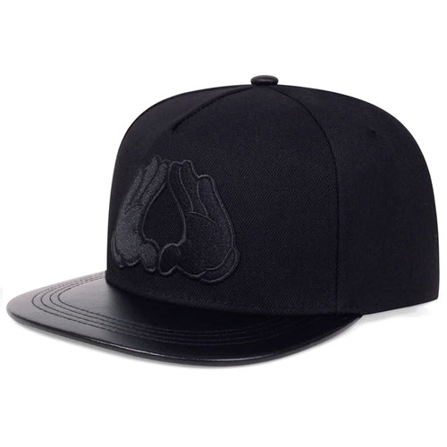 Fashion Snapback Caps Black Adjustable Hip Hop Hat For Men Women