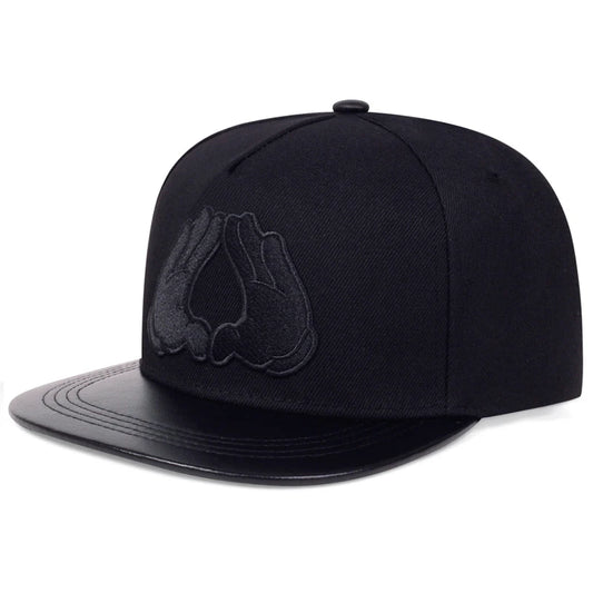 Fashion Snapback Caps Black Adjustable Hip Hop Hat For Men Women