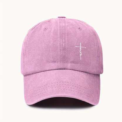 Baseball Cap With Cross Printting Adjustable Outdoor Dad Hat