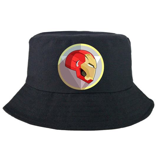 Marvel Iron Man Bucket Hat Casual Graphic Vintage Cartoon Beach Panama Hats
