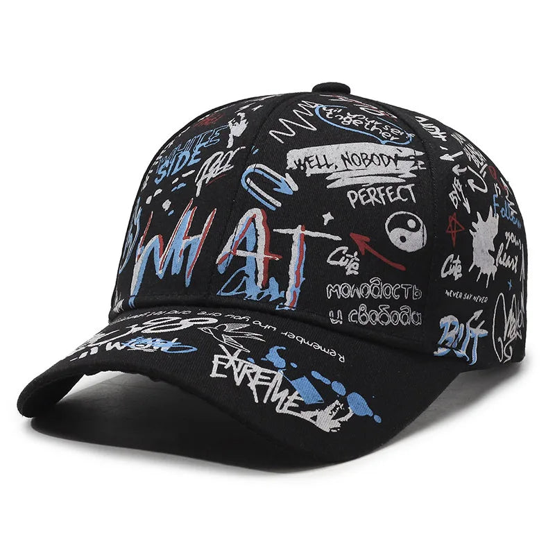 Men's And Women's Spring And Autumn Korean Graffiti Letter Printed Baseball Caps