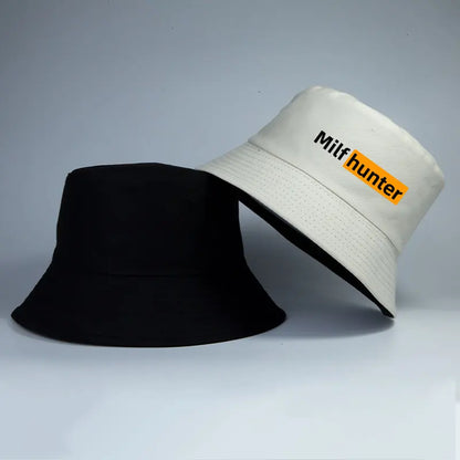 MILF Hunter Reversible Bucket Hat Adult Funny Streetwear Hip Hop Cap