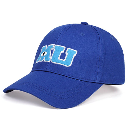 Fashion Men Baseball Cap Monsters University MU Letters Blue Hat