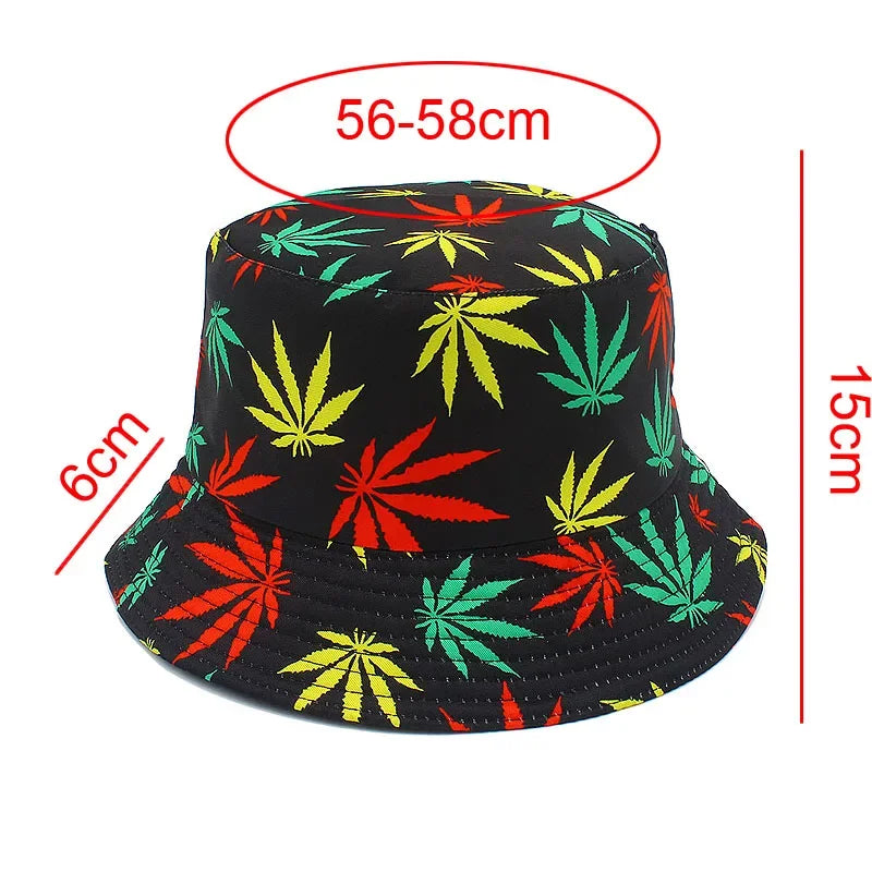 Hats Outdoor Fishman Cap Wide Brim Beach Panama Maple Leaves Sun Caps Men Women Bucket Hat