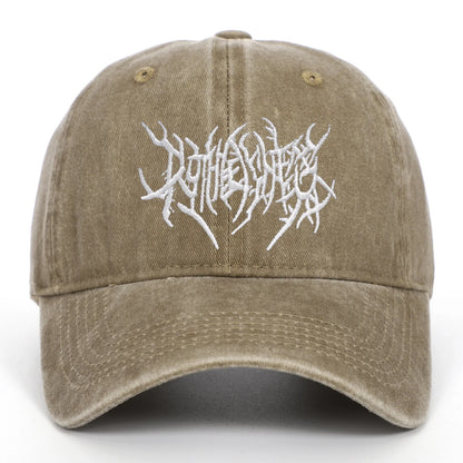 Fashion Washed Baseball Caps for Men Women Goth Rock Embroidered Casual Cap