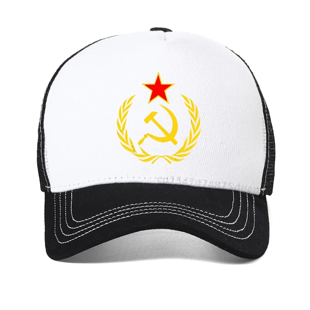 CCCP Soviet Hammer And Sickle Star Marxist Mesh Baseball Cap
