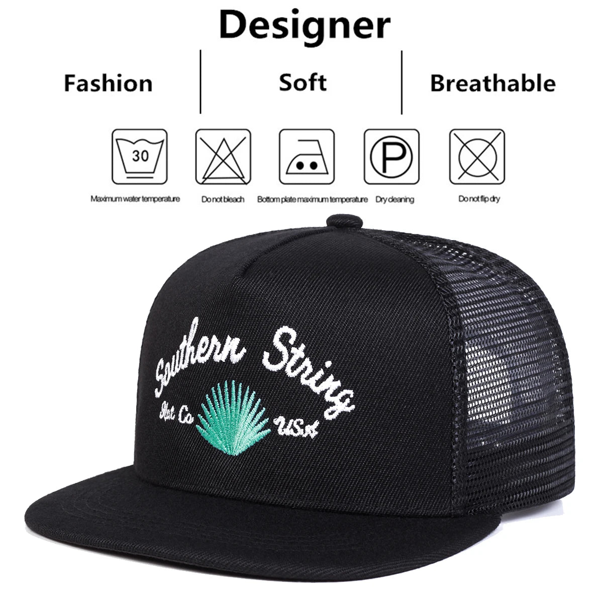 Unisex SOUTHERN STRING Embroidery Hip-hop Net Hats Baseball Caps Sunscreen Hat Cap Snapback Caps