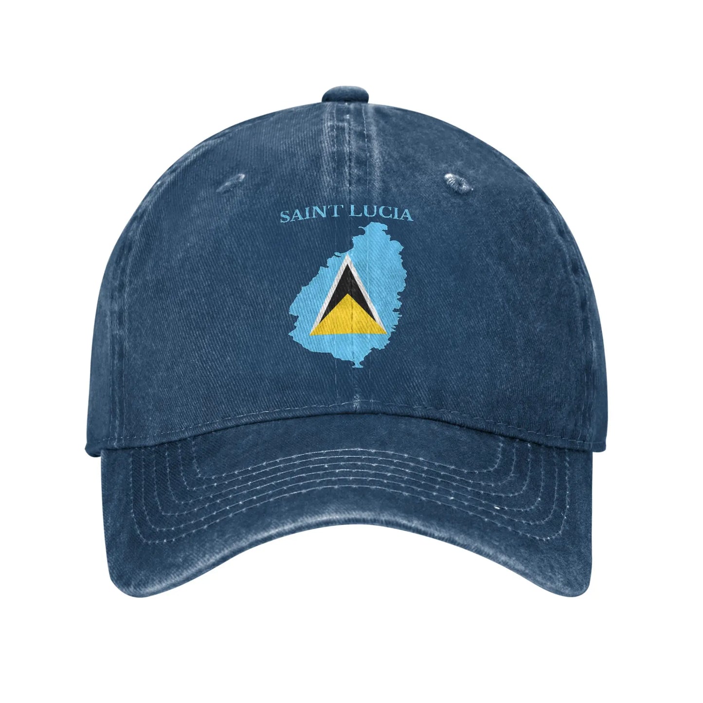 Saint Lucia Flag Sun Baseball Cap
