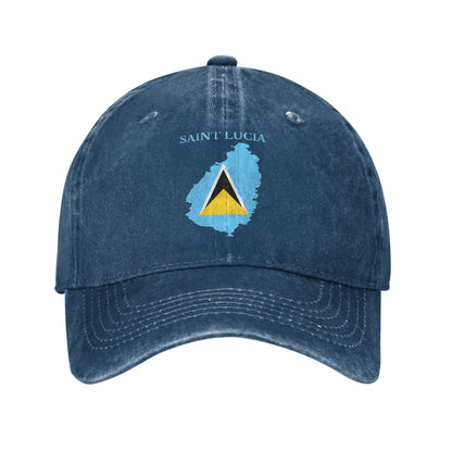 Saint Lucia Flag Sun Baseball Cap