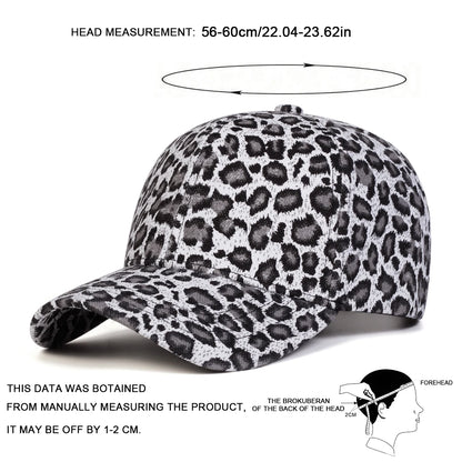 Unisex Light Panel Leopard Print Baseball Caps Spring Autumn Outdoor