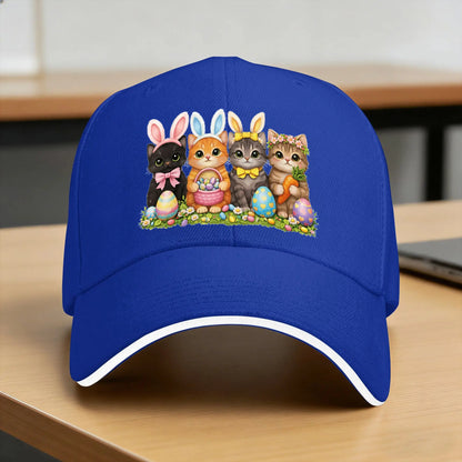 Funny Easter Cats Ears Bunny Eggs Sun Baseball Cap