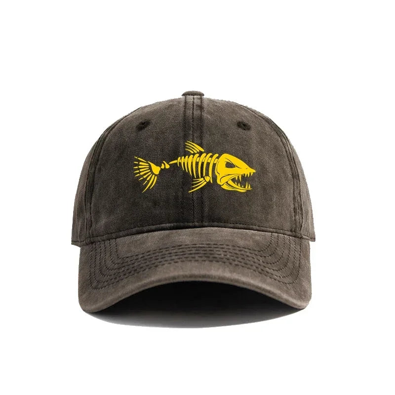 Fishing Skeleton Fish Bone Caps Fishbone Baseball Cap