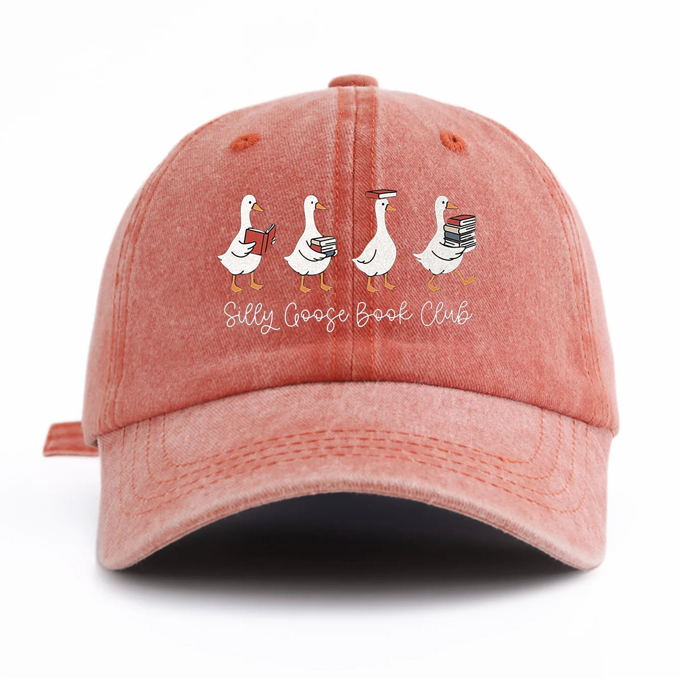 SILLY GOOSE Print Washed Baseball Cap For Adults