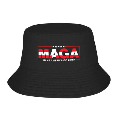 Girls Kawaii Bucket Hat Make America Go Away MAGA