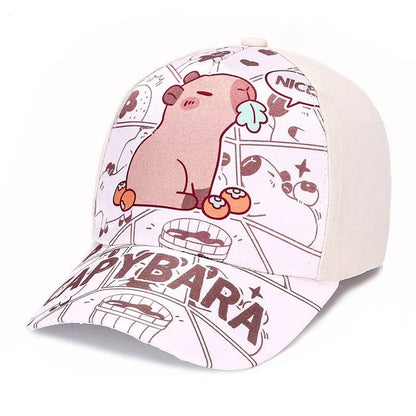Children's Cartoon Capybara Printed Cute Capybara Hat Lovely Kids Baseball Cap