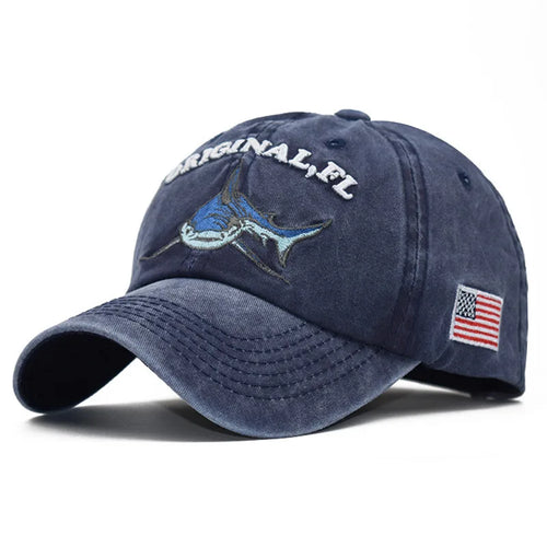 Alphabet Shark Embroidered Baseball Cap For Men And Women