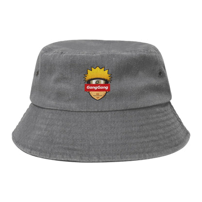Summer Beach Hatwear Gang Gang Naruto Washed Denim Bucket Hat