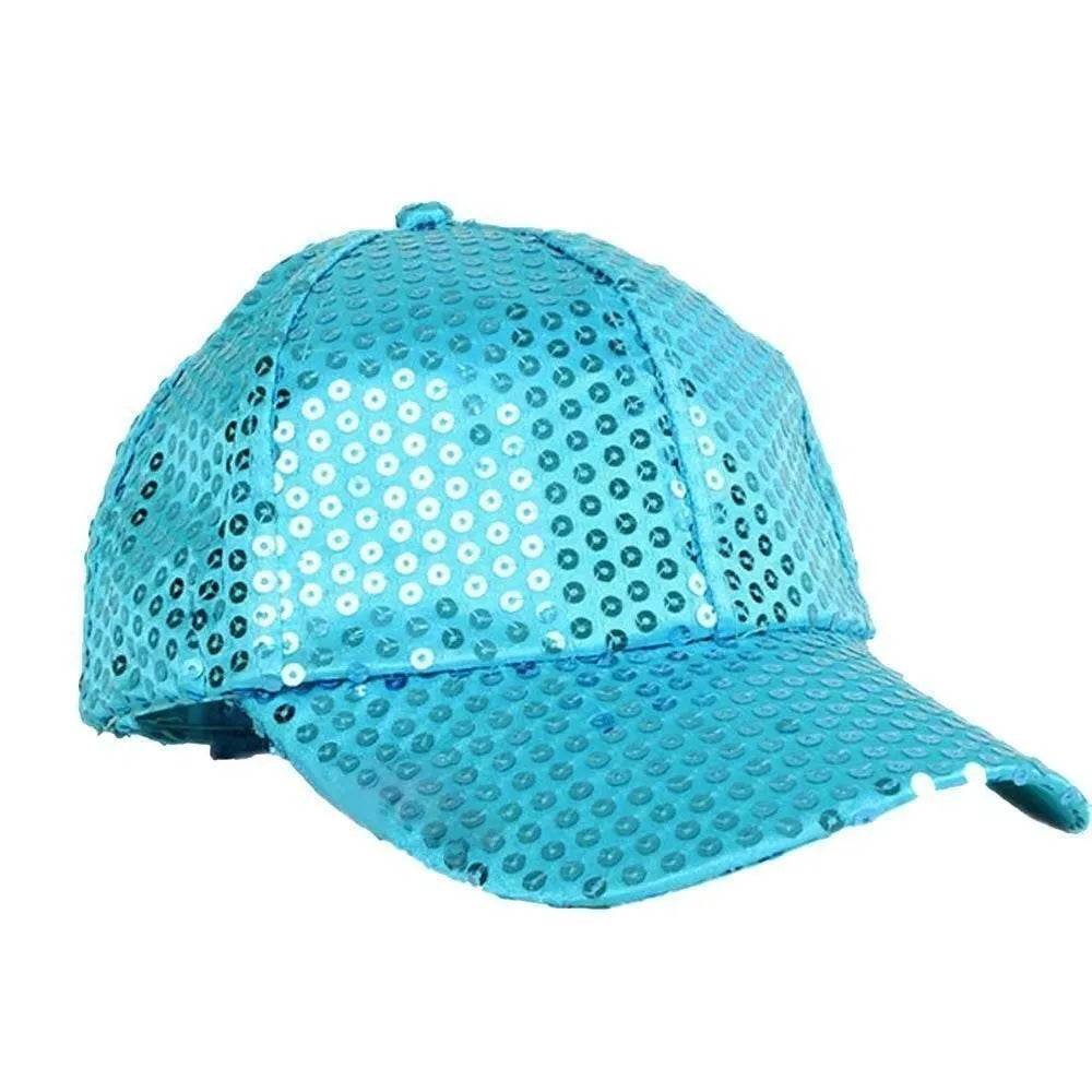 New Sequined Baseball Cap Party Dress Glittering Peaked Cap