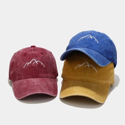 New Mountain Range Embroidery Mens Womens Baseball Caps