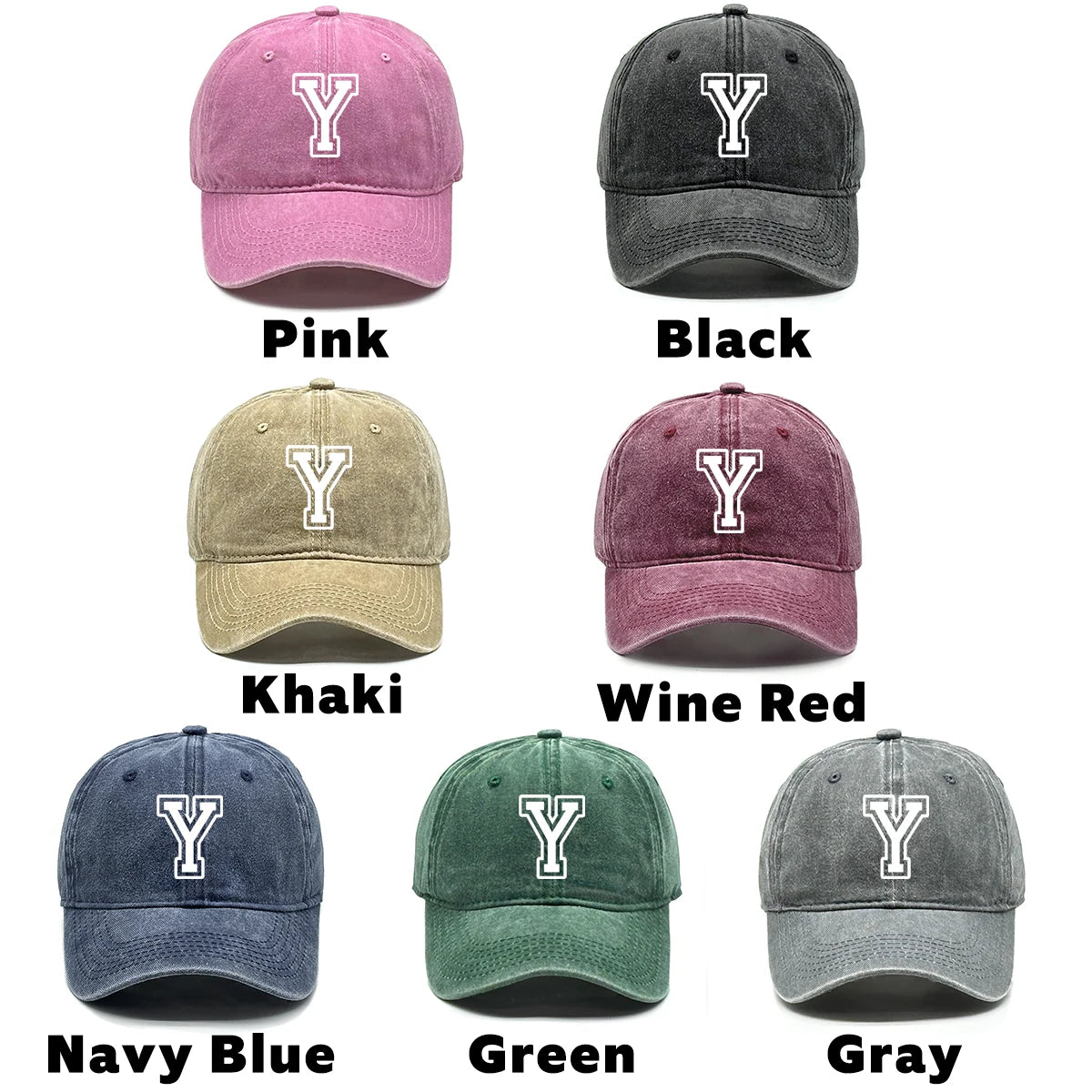 Initial Letter A-Z Print Baseball Cap For Men Women