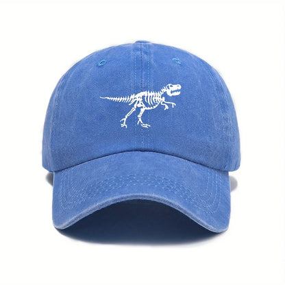 Fashionable And Casual Dinosaur Skeleton Printed Baseball Cap