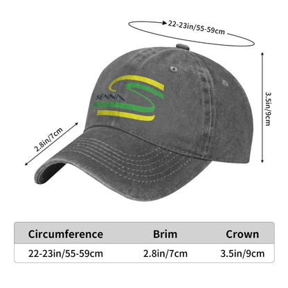 Ayrton Senna Racing Car Baseball Caps Casual Distressed Washed Snapback Hat