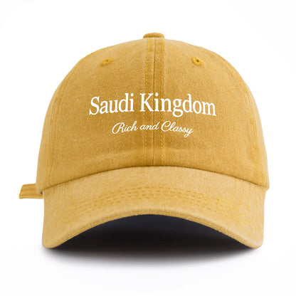Saudi Kingdom Print Washed Baseball Cap
