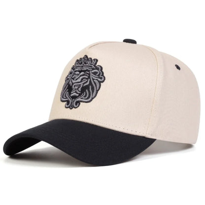 Unisex Crown Lion Embroidery Baseball Caps Spring and Autumn Outdoor