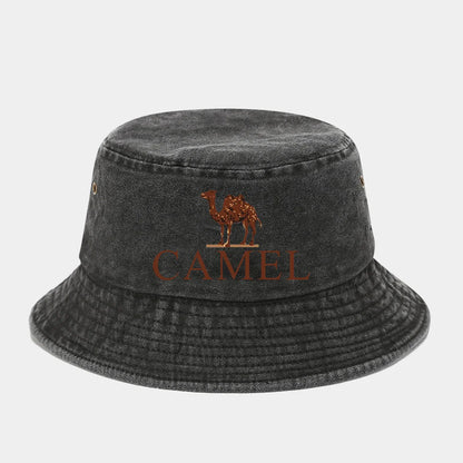 A Fashionable Printed Retro Fisherman Hat With Camel