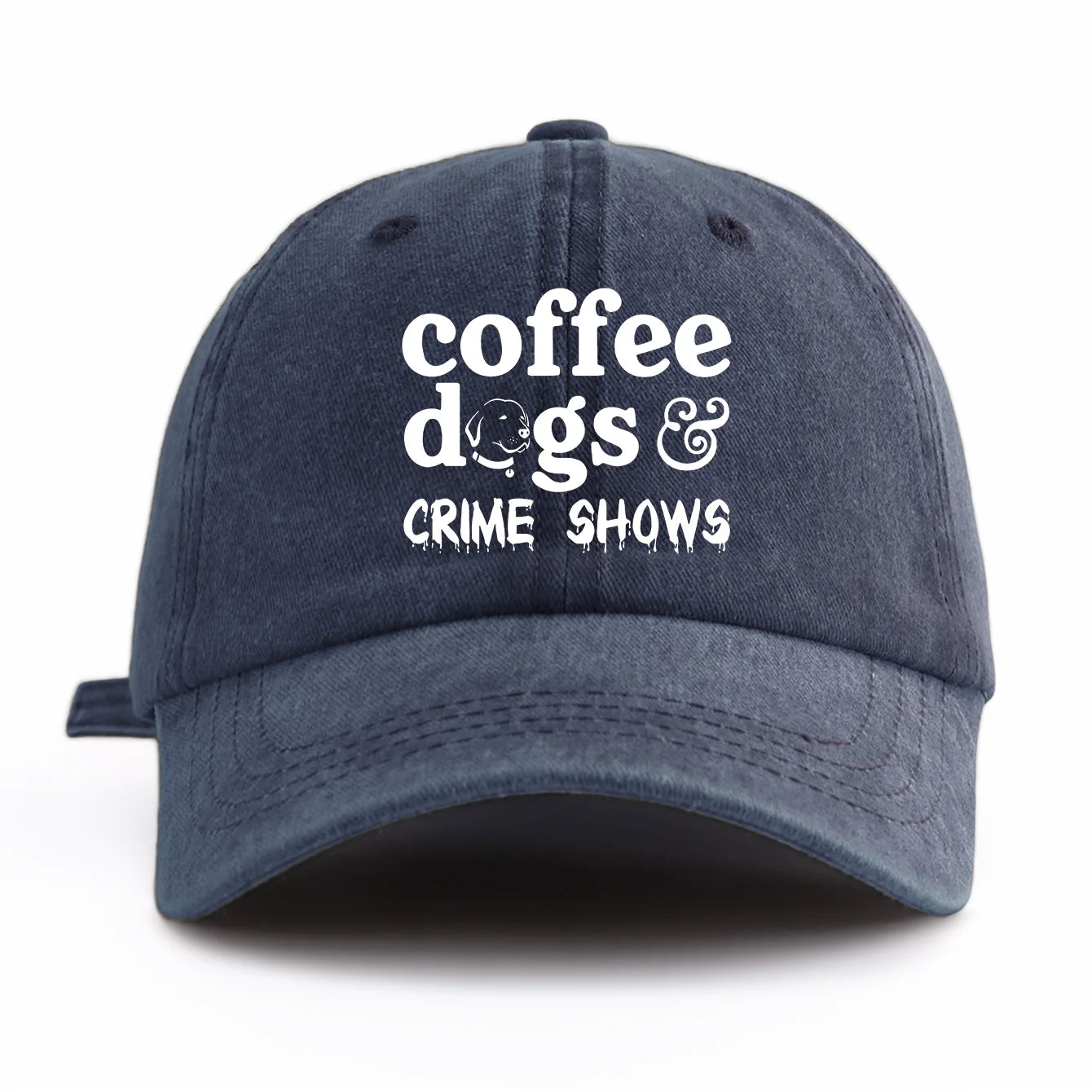COFFEE DOGS Print Washed Baseball Cap For Adults