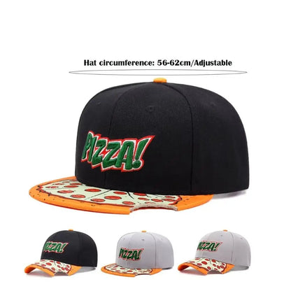 Fashion Casual Hip Hop Hats Adjustable PIZZA Embroidery Snapback Hats