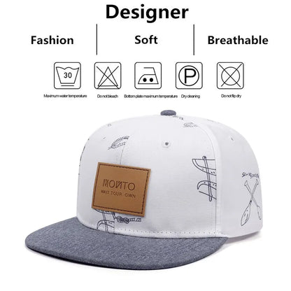 Fashion Men Women Baseball Leather Label Graffiti Letters Hip Hop Caps Unisex Snapback Cap