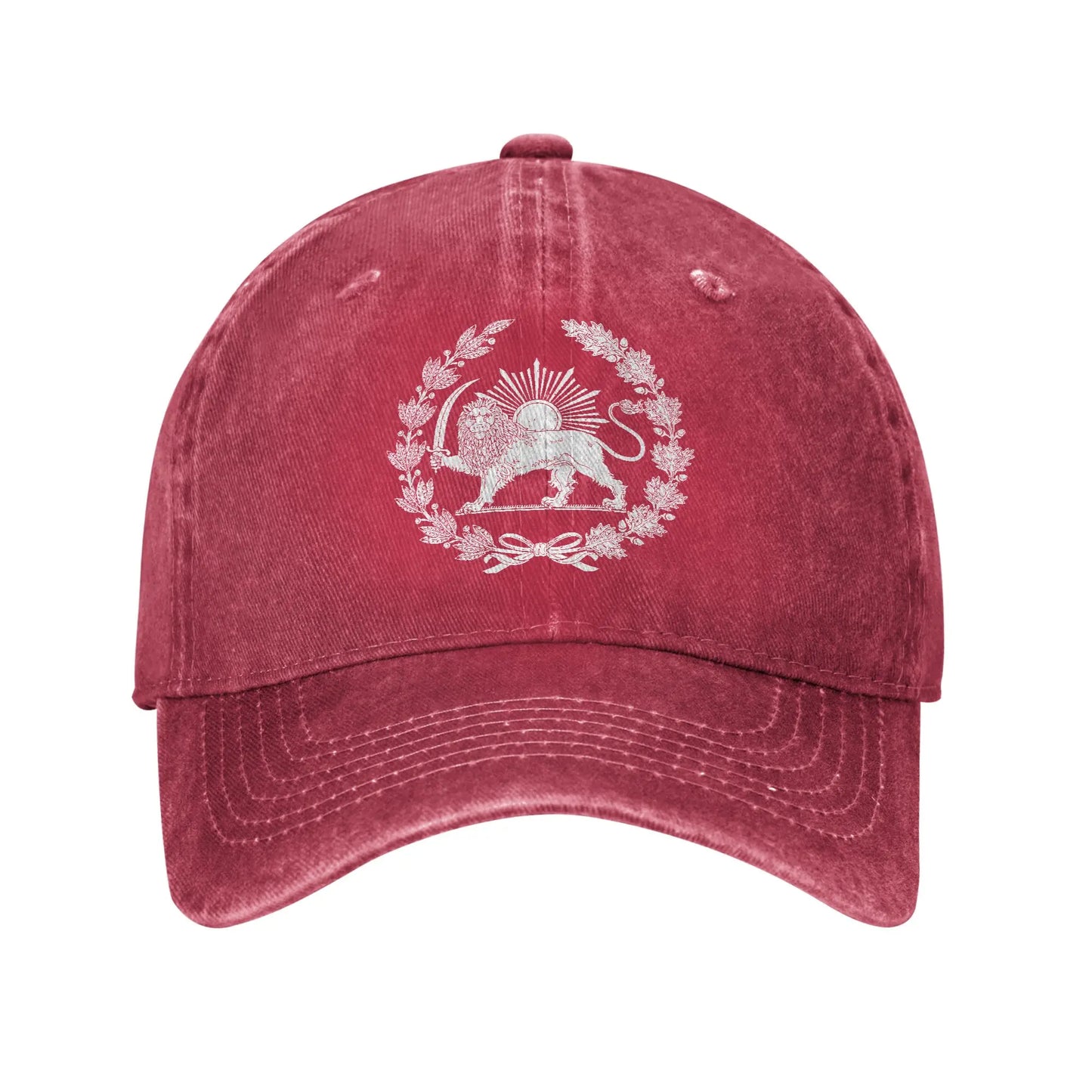 Iran Flag Map Persian Lion and Sun Symbol Baseball Cap