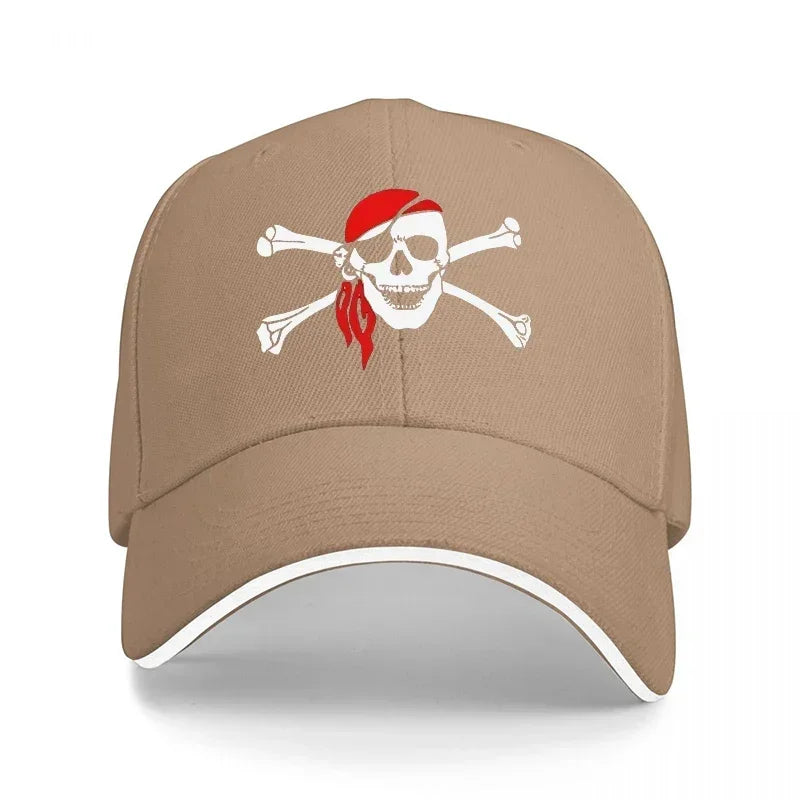 New Pirate Skull And Crossbones Design Black Baseball Cap