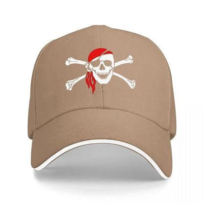 New Pirate Skull And Crossbones Design Black Baseball Cap