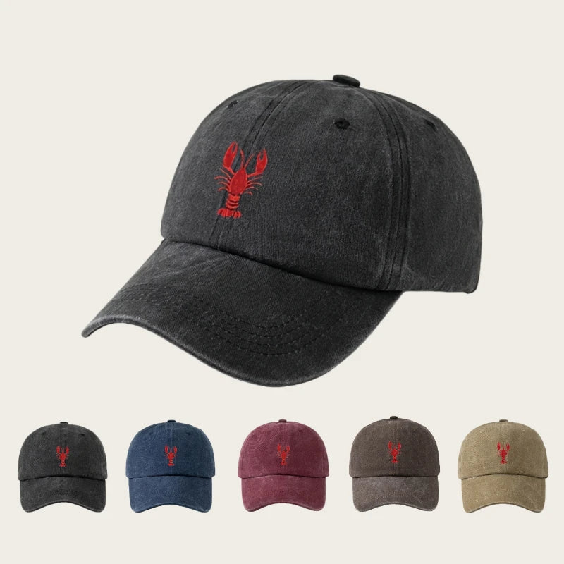 Unisex Leisure Fun Lobster Embroidered Baseball Caps