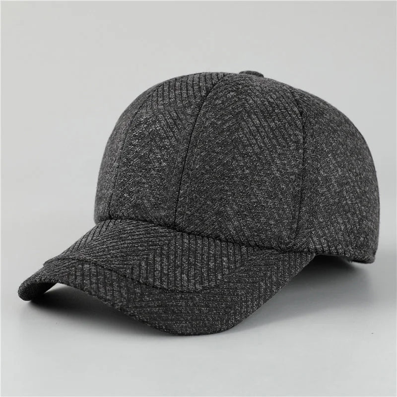Auturnn Thick Warm Men Winter Baseball Cap With Ear Flaps