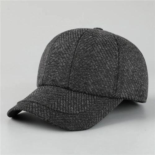 Auturnn Thick Warm Men Winter Baseball Cap With Ear Flaps
