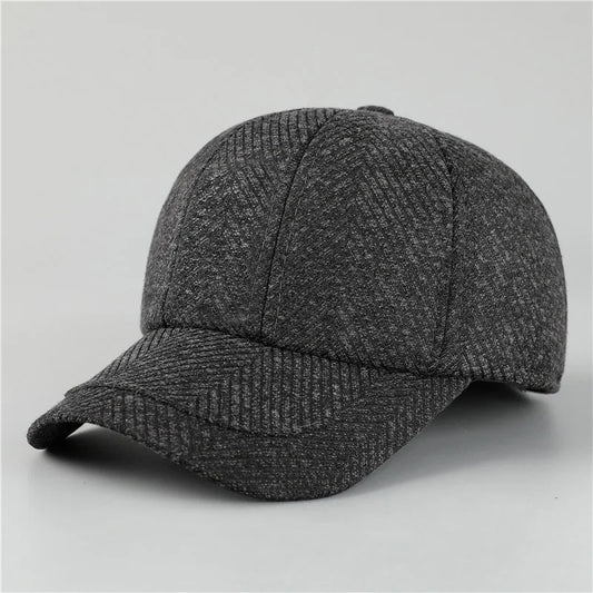 Auturnn Thick Warm Men Winter Baseball Cap With Ear Flaps
