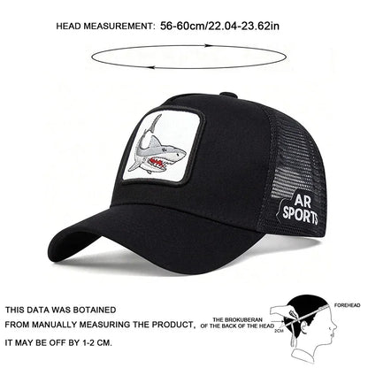 Unisex Shark Patch Embroidery Baseball Caps