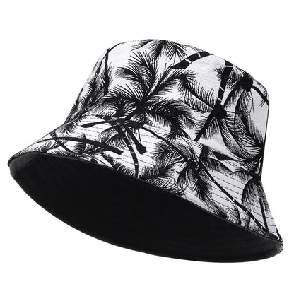 Unisex Tropical Coconut Tree Print Personality Bucket Hats