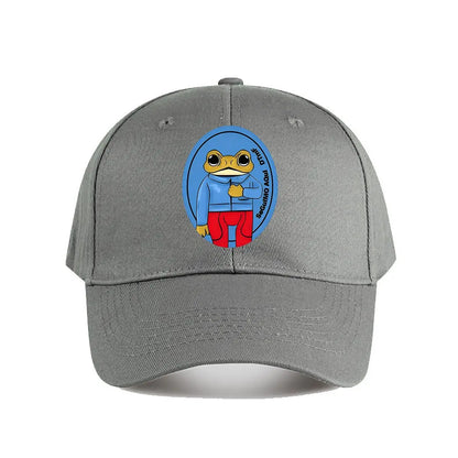 Oversized Brown Cartoon Frog Baseball Cap