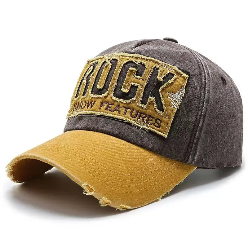 High Quality Letter ROCK Embroidery Cotton Baseball Cap