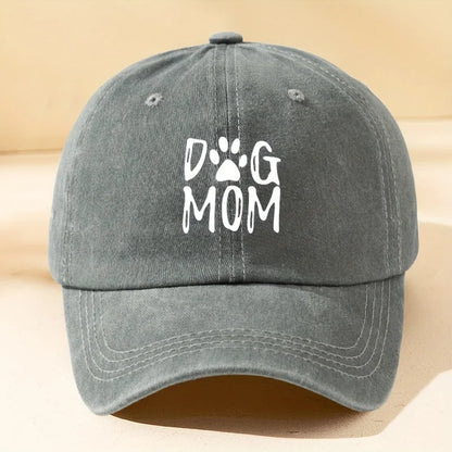Classic Washed Retro Dog Mom Printed Baseball Cap