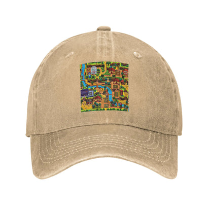 Stardew valley map Denim Cap Casual Baseball Caps