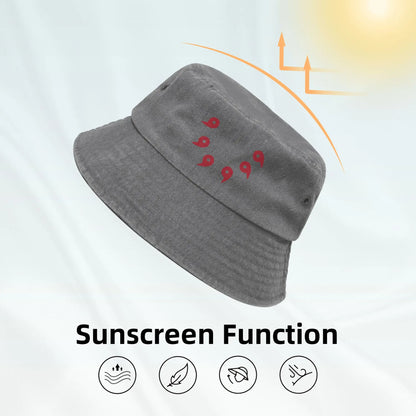 Summer Travel Headwear Rikudou Sennin Chain Washed Denim Bucket Hats