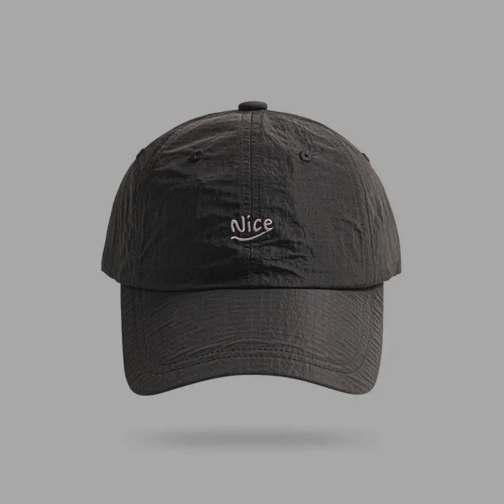 Fashion Plaid Thin Sun Cap Quick-drying Letter Embroidery Sports Running Cap Baseball Cap