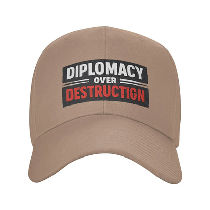 Diplomacy Over Destruction No War With Iran Stop War Baseball Cap