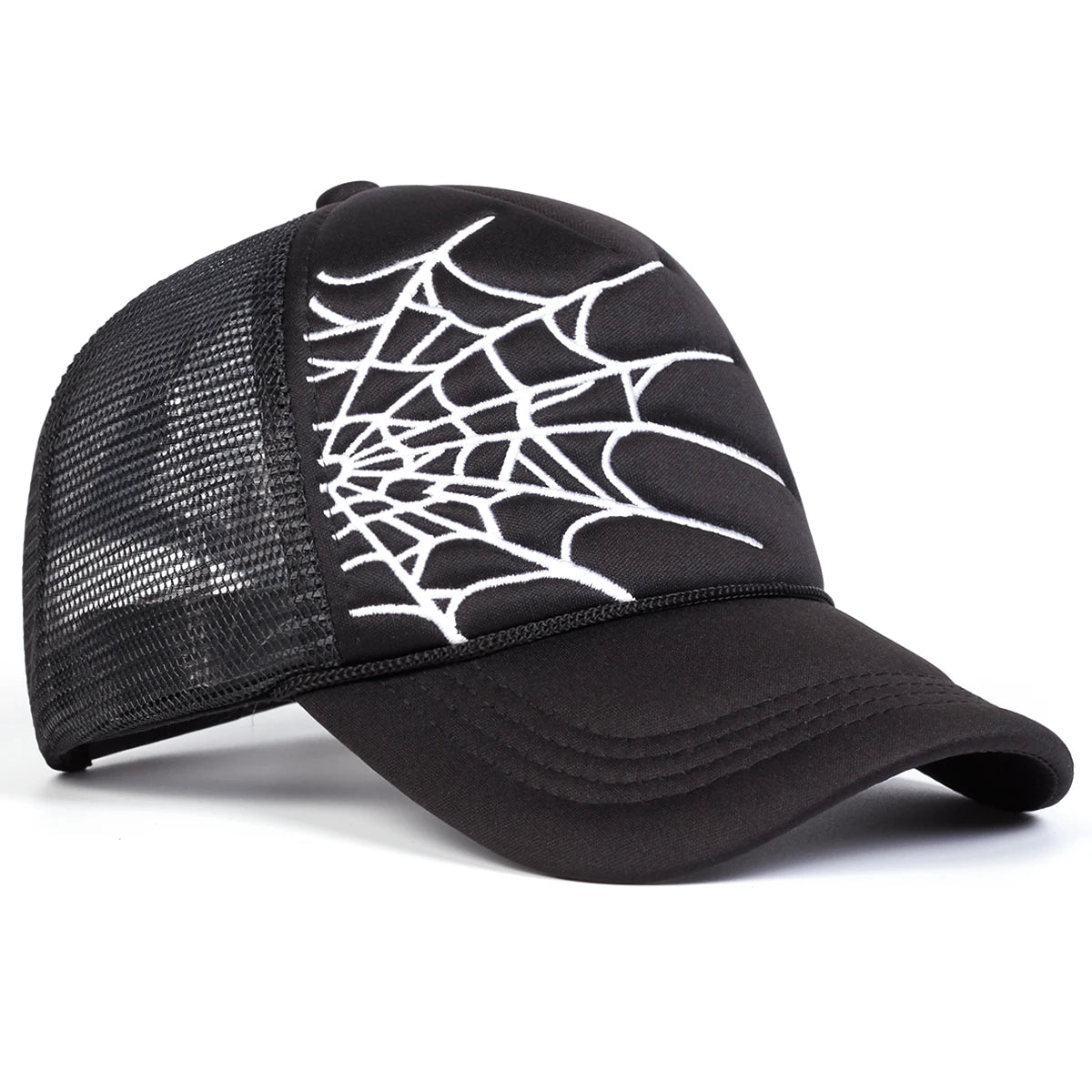 Unisex Spider Web Embroidery Baseball Net Caps Spring And Summer