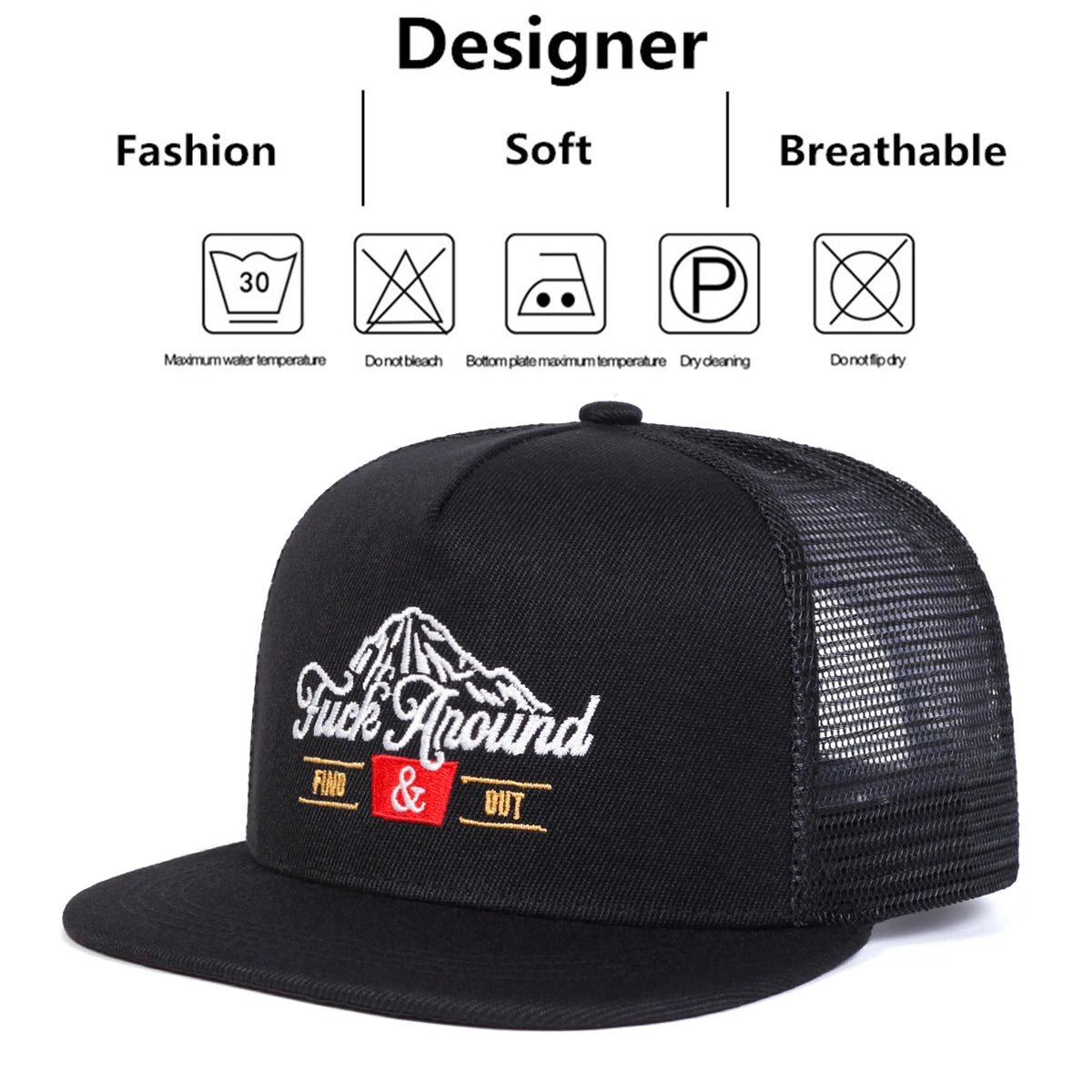 Unisex ANOUND Letter Embroidery Hip-hop Snapback Caps